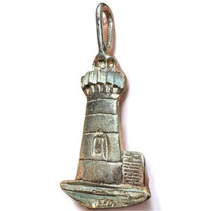 Sterling Silver Lighthouse Pendant 925 Coastal Charm Vintage Nautical